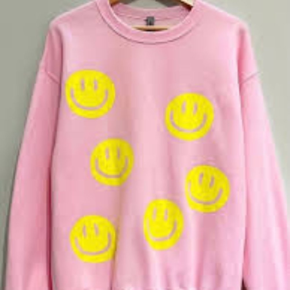 Smiley crewneck light pink